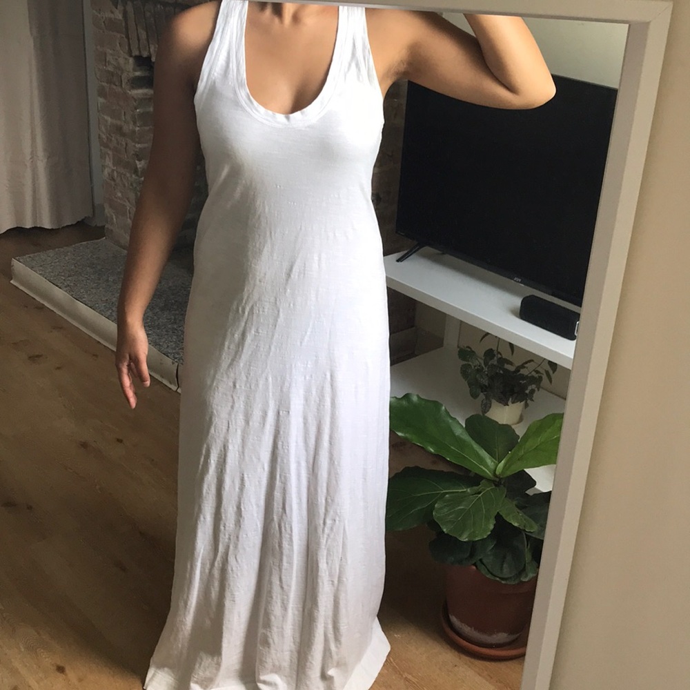 James Perse White Racerback Maxi Dress